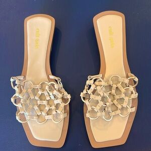 NWOT Cult Gaia Leather Bea Slides